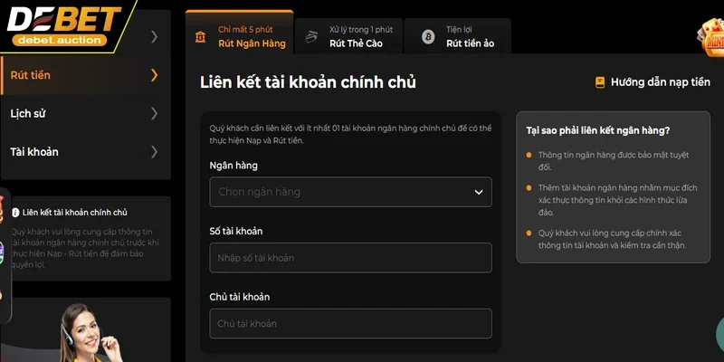 Rút tiền sẽ được xử lý nhanh chóng để người chơi không tốn thời gian